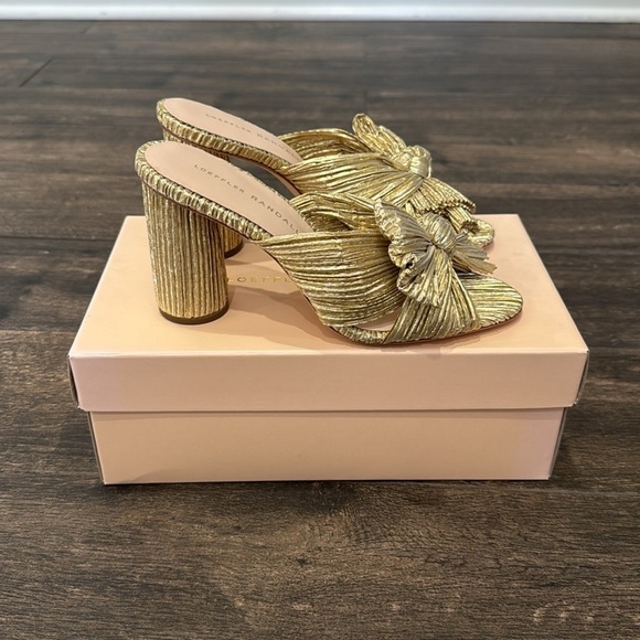 Loeffler Randall Gold Bow Mules - Picture 5 of 7